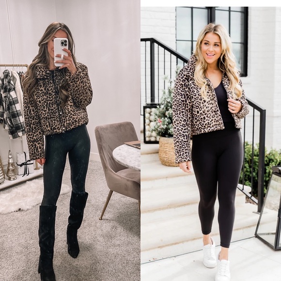 Pink Lily Jackets & Blazers - Pink Lily Leopard Puffer Jacket